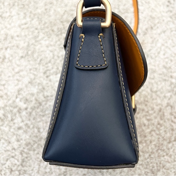 Dooney & Bourke Kyra Shoulder Bag Handbag Purse Midnight Blue Navy leather - Picture 6 of 16